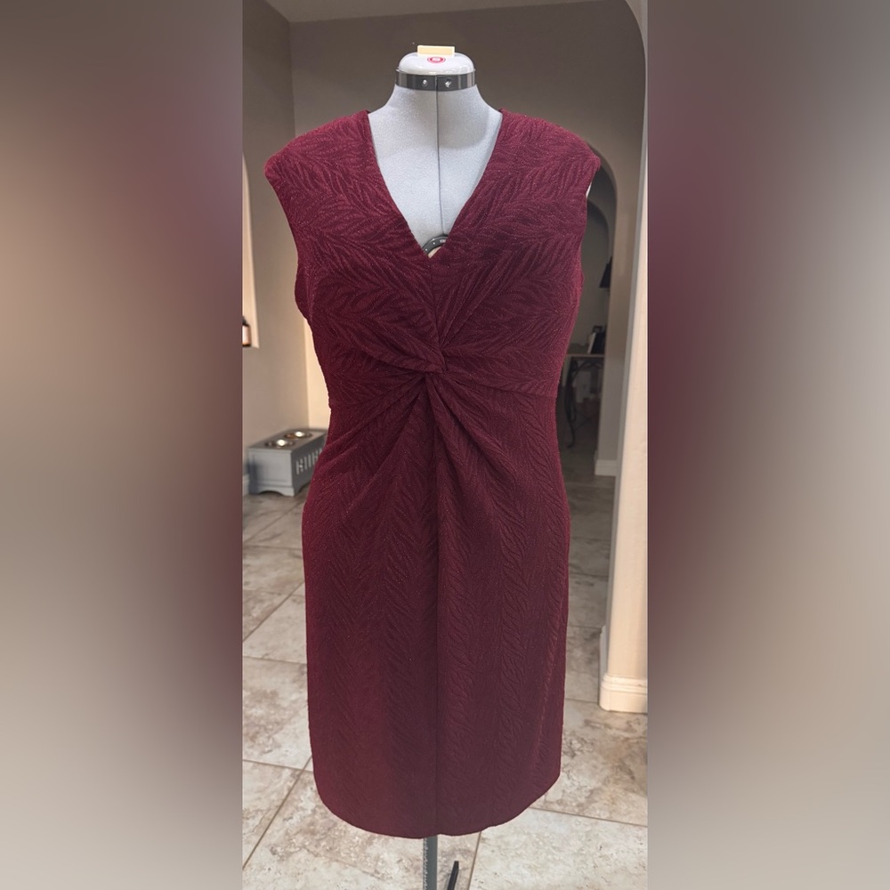 David's Bridal Burgundy Mini Dress